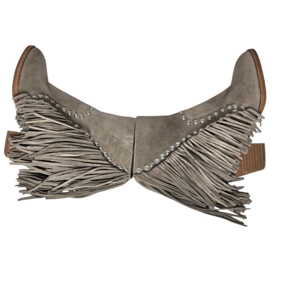 Free People Jeffrey Campbell Meadow Fields Suede Fringe Studs Ankle Bootie - Picture 6 of 16